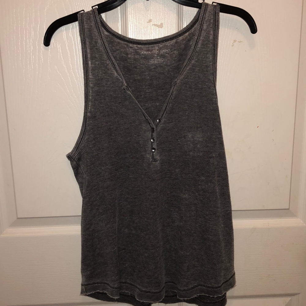 american eagle grey small tank top